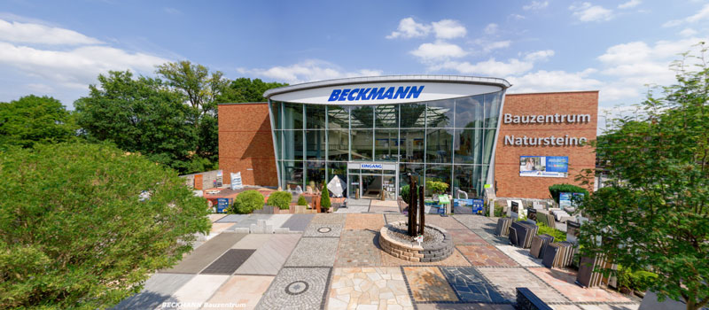 Drohnenfotografie des Beckmann Bauzentrums in Norderstedt bei Hamburg.